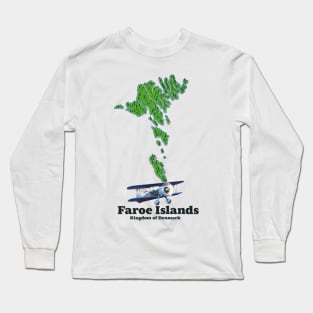 faroe islands kingdom of denmark map Long Sleeve T-Shirt